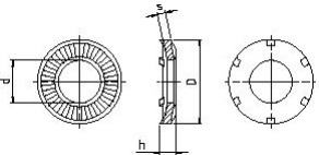 Rondelle elastiche coniche zigrinate con dentini contact